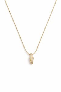 Elegant 18K Gold Plated Baguette Crystal Twist Necklace – 316L Stainless Steel, Waterproof & Anti-Tarnish Beaded Chain