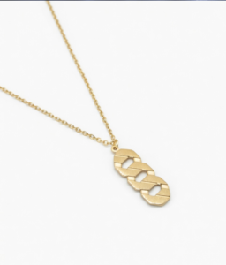 Just Jewel Luxury 18K Gold Plated Geometric Triple-Link Pendant Necklace with 18-Inch Chain