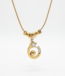 Just Jewel Gold Plated Celestial Swirl Star Pendant Necklace – Anti Tarnish & Waterproof