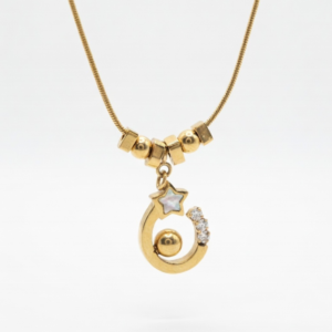 Just Jewel Gold Plated Celestial Swirl Star Pendant Necklace - Anti Tarnish & Waterproof