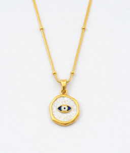 Just Jewel Gold Plated Evil Eye Pendant Necklace – Nazar Protection | Anti Tarnish & Waterproof