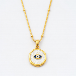 Just Jewel Gold Plated Evil Eye Pendant Necklace - Nazar Protection | Anti Tarnish & Waterproof