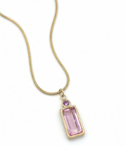 Just Jewel Luxury 18K Gold-Plated Crystal Teardrop Pendant Necklace with 18-Inch Snake Chain