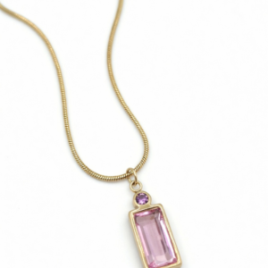 8K Gold Plated, Crystal Pendant, Teardrop Necklace, Anti Tarnish, Water Proof, Just Jewel, Minimalist Jewelry