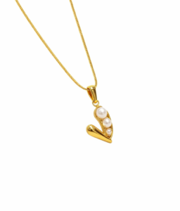 Just Jewel Luxury 18K Gold-Plated Bold Black Heart Pendant Necklace with 18-Inch Snake Chain