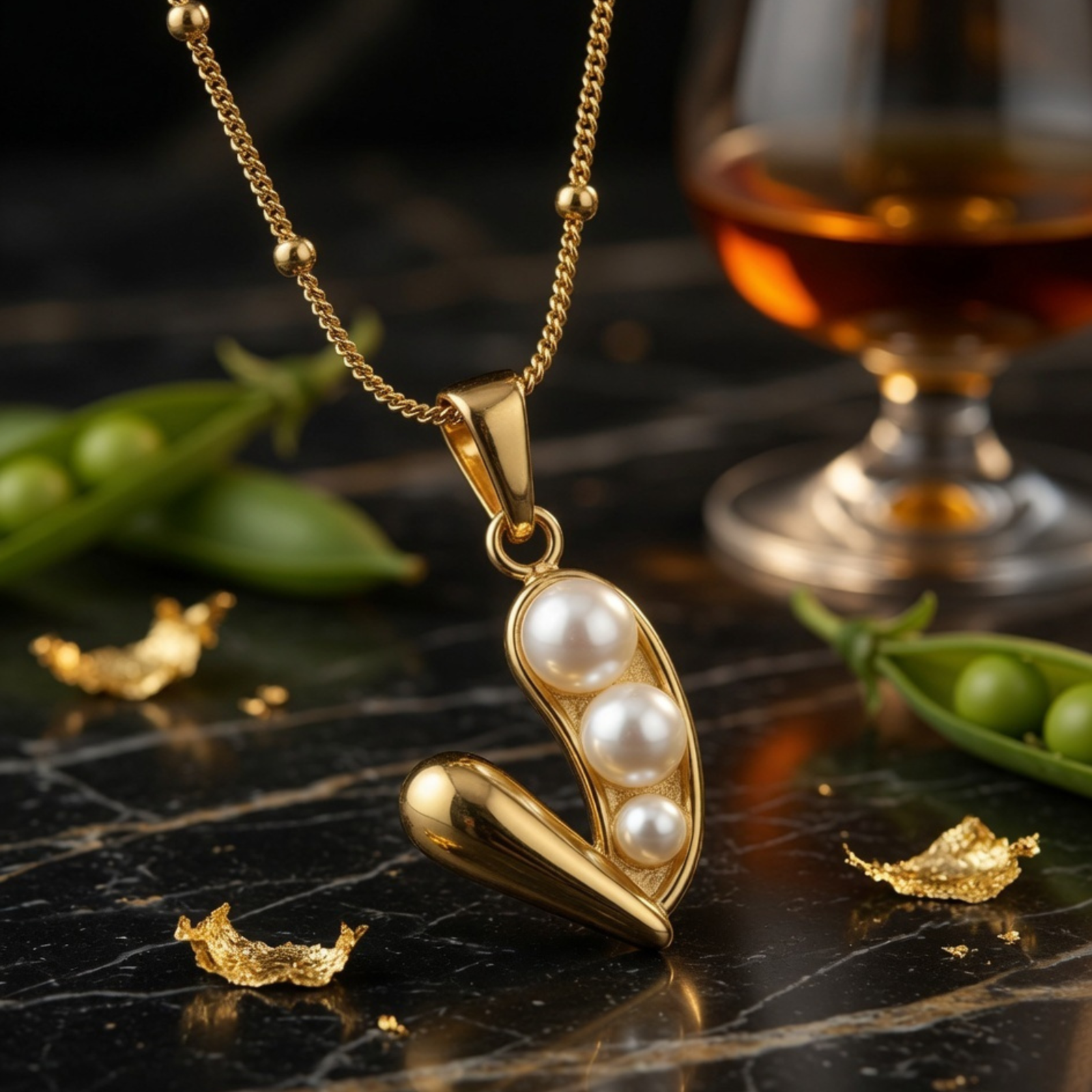 Just Jewel Luxury 18K Gold-Plated Bold Black Heart Pendant Necklace with 18-Inch Snake Chain - Image 3