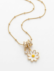 Charming 18K Gold Plated Daisy Flower Pendant Necklace – 316L Stainless Steel, Waterproof & Anti-Tarnish Floral Jewelry