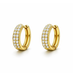 Unique Infinite Grace S-Curve Gold Earrings with Crystals