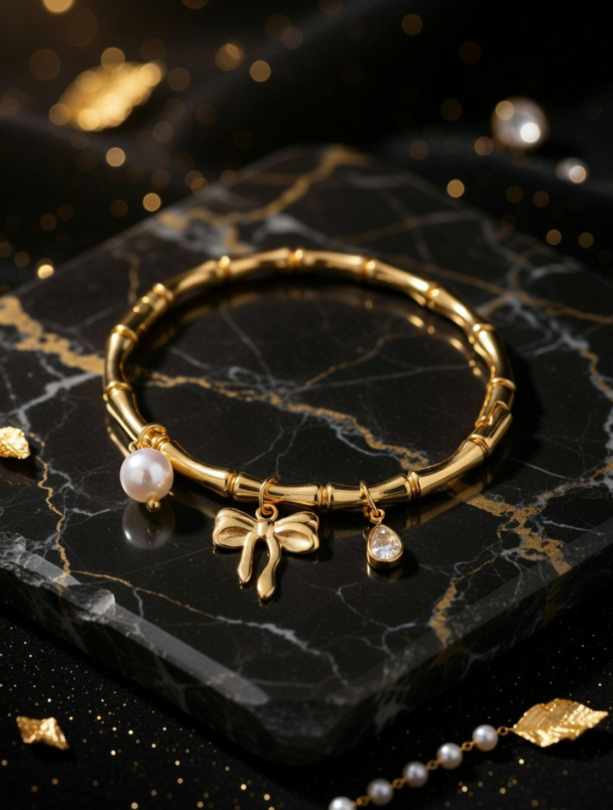 Imperial Meander – Classic Greek Fret 18K Gold Plated Kada (Size 2.6) | Premium Anti-Tarnish Bracelet - Image 2