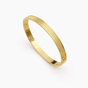Eternal Roman Numeral Gold Plated Kada Size 2.6 Waterproof Anti-Tarnish Just Jewel