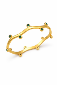 Architectural Luxe – Geometric Textured 18K Gold Plated Kada (Size 2.6) | Anti-Tarnish Bracelet