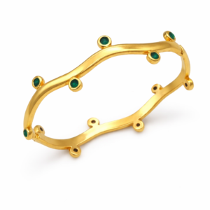 Architectural Luxe – Geometric Textured 18K Gold Plated Kada (Size 2.6) | Anti-Tarnish Bracelet