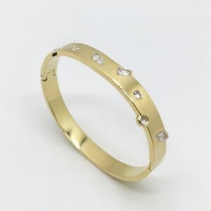 18K Gold Plated 316L Stainless Steel Bracelet with Stones Size 2.6