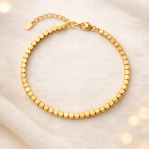 18K Gold Plated Turquoise & Coin Charm Bracelet | Anti-Tarnish & Waterproof Jewelry