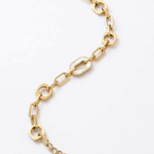 18K Gold Plated Bold Geometric Link Chain Bracelet | Anti-Tarnish & Waterproof Statement Jewelry