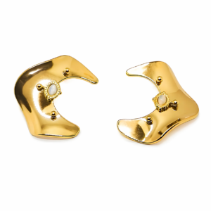 Just Jewel 18K Gold Plated Abstract Crescent Stud Earrings - Anti-Tarnish Statement Jewelry