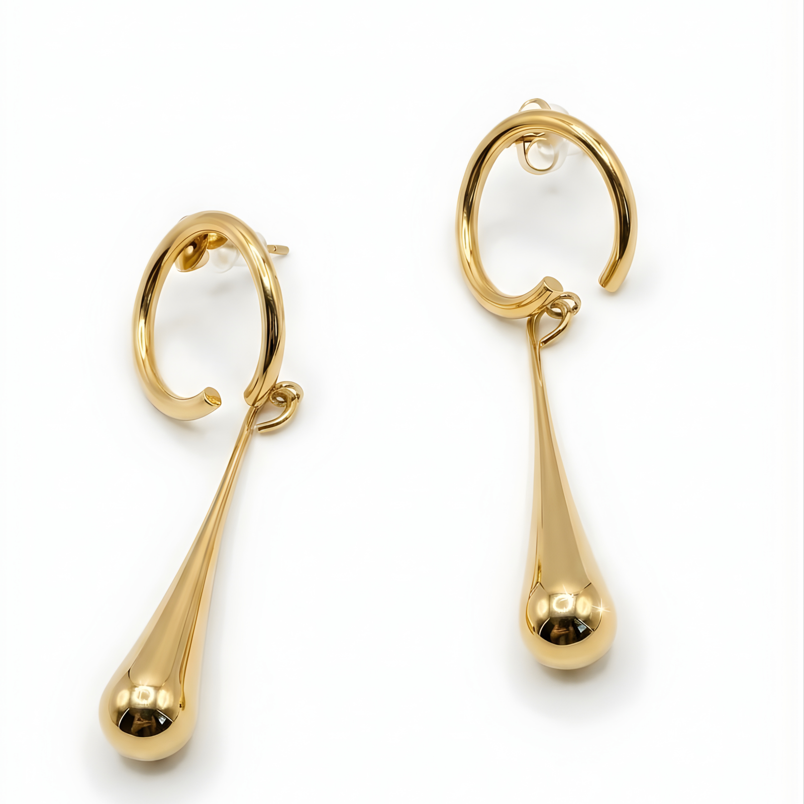 18k gold plated teardrop earrings - Just Jewel Brand