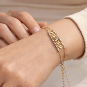 18K Gold Plated White Bead Floral Bracelet for Women - Waterproof Anti-Tarnish Jewelry