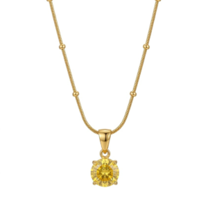 Premium Yellow Solitaire Diamond Necklace by Just Jewel