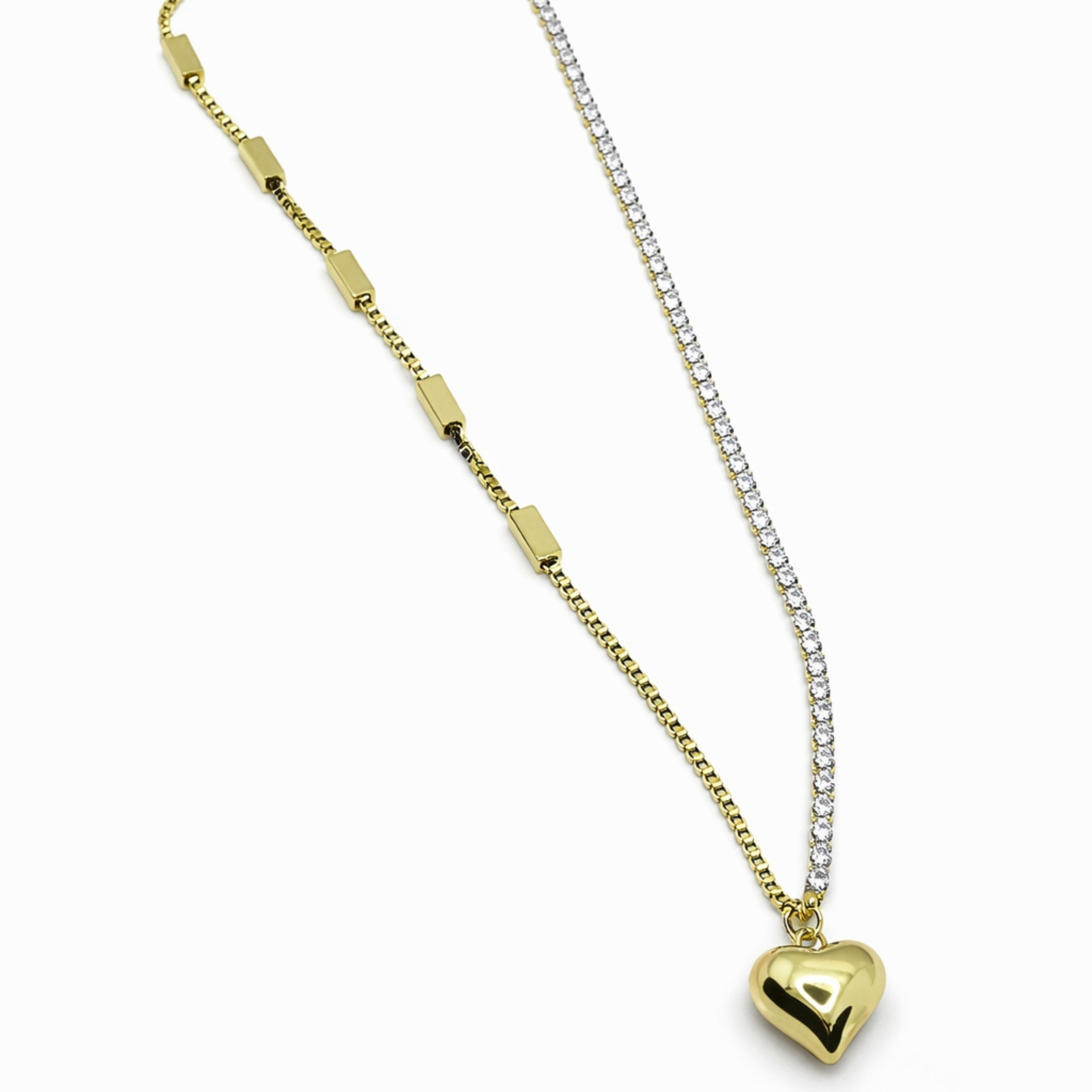 Gold Plated Stacked Square Mother of Pearl Necklace | Anti-Tarnish & Waterproof 316L Stainless Steel
